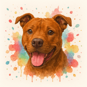 PANEL STAFORDŠÍRSKÝ BULTERIÉR HNĚDÝ VODOVKOVÉ POZADÍ 2