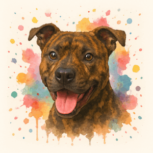 PANEL STAFORDŠÍRSKÝ BULTERIÉR ŽÍHANÝ VODOVKOVÉ POZADÍ