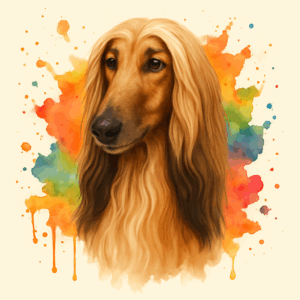 PANEL AFGÁNSKÝ CHRT VODOVKOVÉ POZADÍ