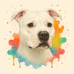 PANEL AMERICKÝ STAFORDŠÍRSKÝ TERIÉR BÍLÝ VODOVKOVÉ POZADÍ