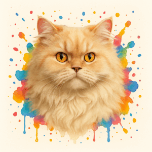 PANEL BRITSKÁ KOČKA DLOUHOSRSTÁ ZRZAVÁ VODOVKOVÉ POZADÍ