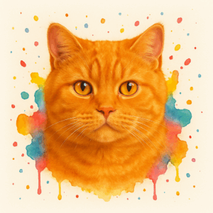 PANEL BRITSKÁ KOČKA ZRZAVÁ VODOVKOVÉ POZADÍ