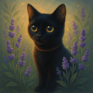 PANEL ČERNÁ KOČKA V LEVANDULI
