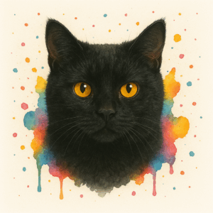 PANEL ČERNÁ KOČKA VODOVKOVÉ POZADÍ