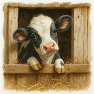 PANEL ČERNOBÍLÉ TELÁTKO