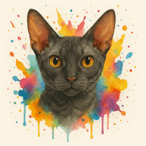 PANEL CORNISH REX VODOVKOVÉ POZADÍ