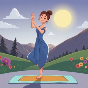 PANEL DÁMA CVIČÍ JÓGU 1