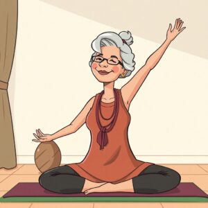 PANEL DÁMA CVIČÍ JÓGU 8