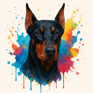 PANEL DOBRMAN VODOVKOVÉ POZADÍ