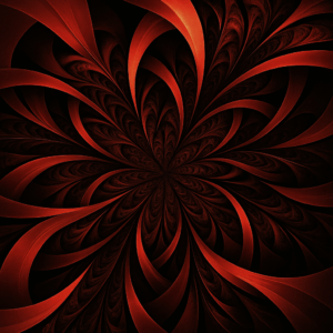 PANEL FRAKTÁLNÍ KVĚT ČERVENÝ