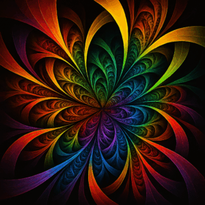 PANEL FRAKTÁLNÍ KVĚT DUHOVÝ