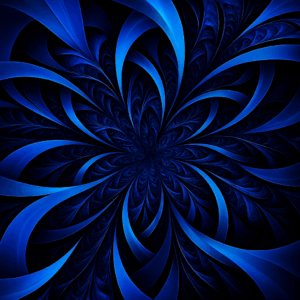 PANEL FRAKTÁLNÍ KVĚT MODRÝ