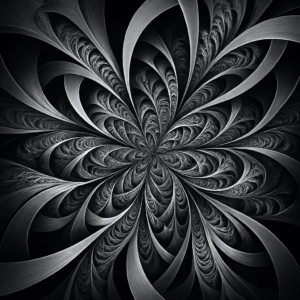 PANEL FRAKTÁLNÍ KVĚT STŘÍBRNÝ