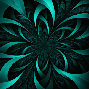 PANEL FRAKTÁLNÍ KVĚT TYRKYSOVÝ