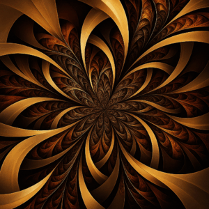 PANEL FRAKTÁLNÍ KVĚT ZLATÝ