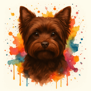 PANEL JORKŠÍRSKÝ TERIÉR ČOKOLÁDOVÝ VODOVKOVÉ POZADÍ