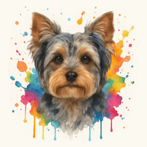 PANEL JORKŠÍRSKÝ TERIÉR MERLE VODOVKOVÉ POZADÍ