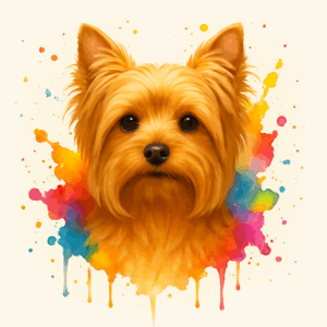 PANEL JORKŠÍRSKÝ TERIÉR ZLATÝ VODOVKOVÉ POZADÍ