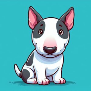 PANEL KRESLENÝ BULTERIÉR NA TYRKYSOVÉM PODKLADU 1