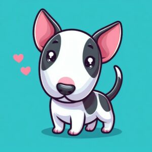 PANEL KRESLENÝ BULTERIÉR NA TYRKYSOVÉM PODKLADU 2