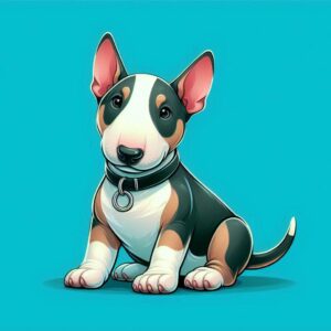 PANEL KRESLENÝ BULTERIÉR NA TYRKYSOVÉM PODKLADU 3