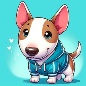 PANEL KRESLENÝ BULTERIÉR NA TYRKYSOVÉM PODKLADU 4