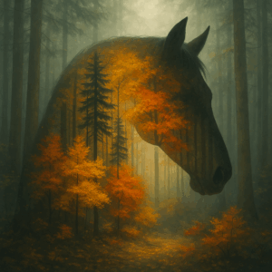 PANEL KŮŇ SE STROMY 3