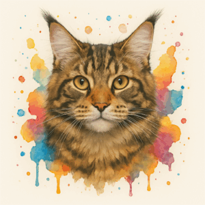 PANEL MAINSKÁ MÝVALÍ KOČKA MOURATÁ VODOVKOVÉ POZADÍ