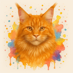 PANEL MAINSKÁ MÝVALÍ KOČKA ZRZAVÁ VODOVKOVÉ POZADÍ