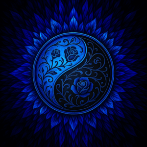 PANEL MANDALA MODRÁ RŮŽE