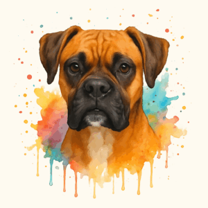 PANEL NĚMECKÝ BOXER ZLATÝ VODOVKOVÉ POZADÍ