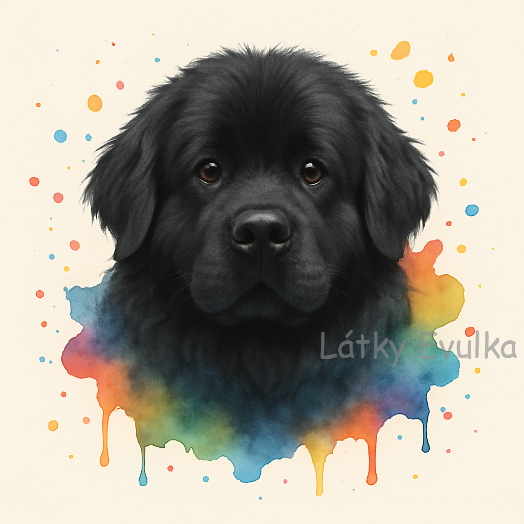 PANEL NOVOFUNDLANDSKÝ PES VODOVKOVÉ POZADÍ