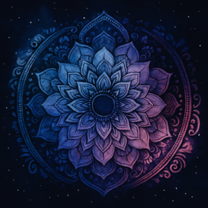 PANEL RŮŽOVO-MODRÁ MANDALA 1