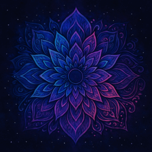 PANEL RŮŽOVO-MODRÁ MANDALA 2