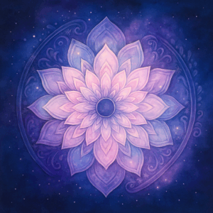 PANEL RŮŽOVO-MODRÁ MANDALA 3