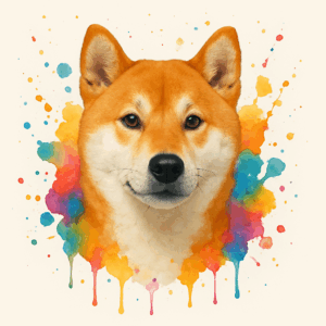 PANEL SHIBA-INU VODOVKOVÉ POZADÍ