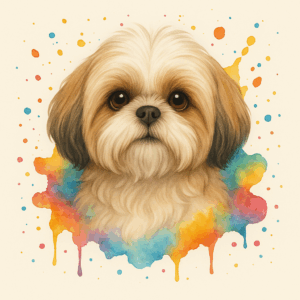 PANEL SHIH-TZU VODOVKOVÉ POZADÍ