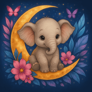 PANEL SLONÍK NA MĚSÍCI