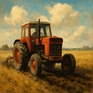 PANEL STARÝ ČERVENÝ TRAKTOR