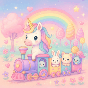 PANEL VLÁČEK S JEDNOROŽCEM