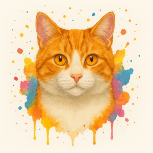 PANEL ZRZAVOBÍLÁ KOČKA VODOVKOVÉ POZADÍ