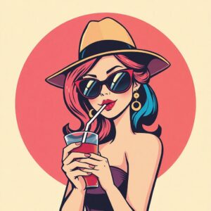 PANEL ŽENA S KLOBOUKEM 3