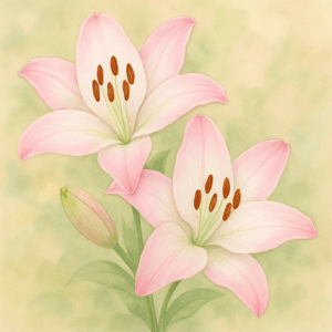 PANEL BÍLORŮŽOVÉ LILIE 2