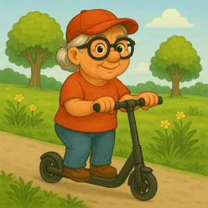 PANEL DŮCHODKYNĚ NA KOLOBĚŽCE