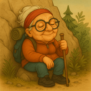 PANEL DŮCHODKYNĚ NA VÝŠLAPU ODPOČÍVÁ