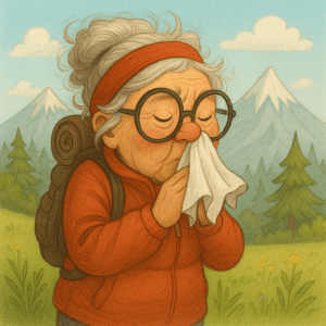 PANEL DŮCHODKYNĚ NA VÝŠLAPU SMRKAJÍCÍ