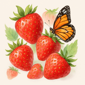 PANEL JAHODY S MOTÝLEM