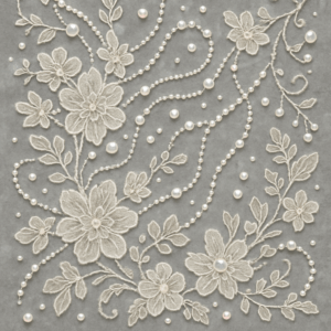 PANEL KYTIČKY S PERLIČKAMI NA ŠEDÉ