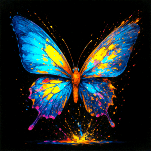 PANEL MOTÝL NA ČERNÉ