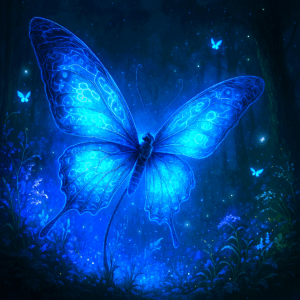 PANEL MOTÝL V MODRÉ MLZE